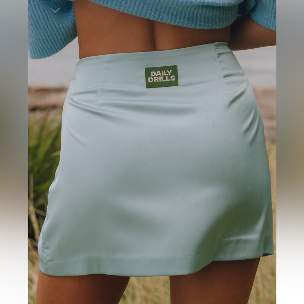 NWT Daily Drills Silky Mini Skirt - Light Blue